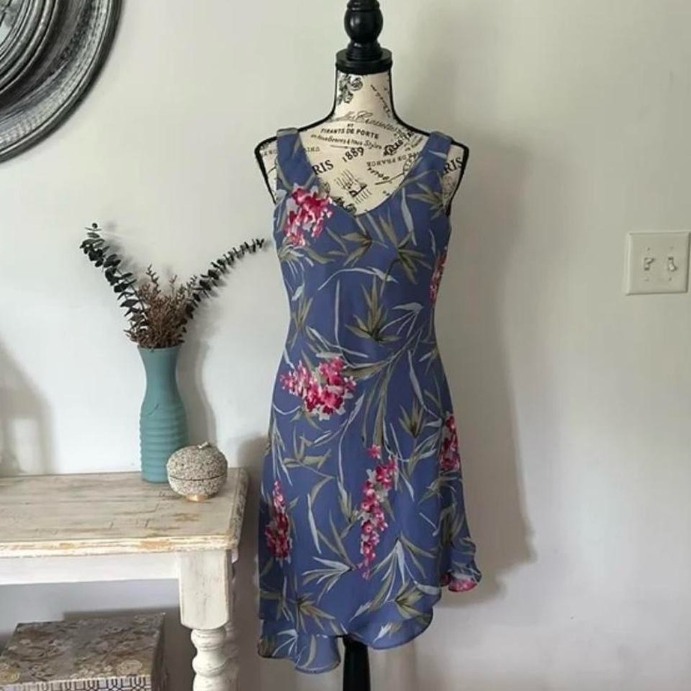 Vintage Ronni Nicole Tropical A-Line Sleeveless Dress (S/M)